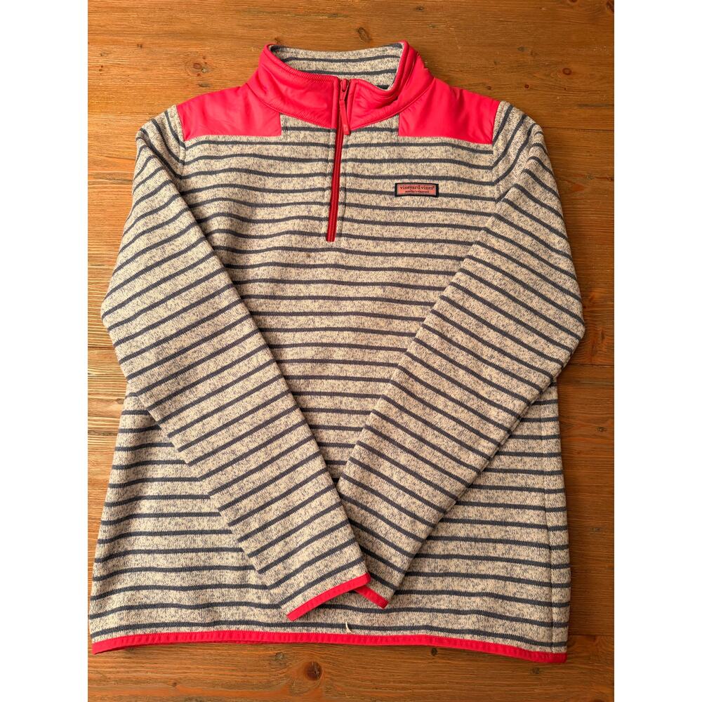 Vineyard Vines Women’s Striped Quarter Zip Pullover Size M